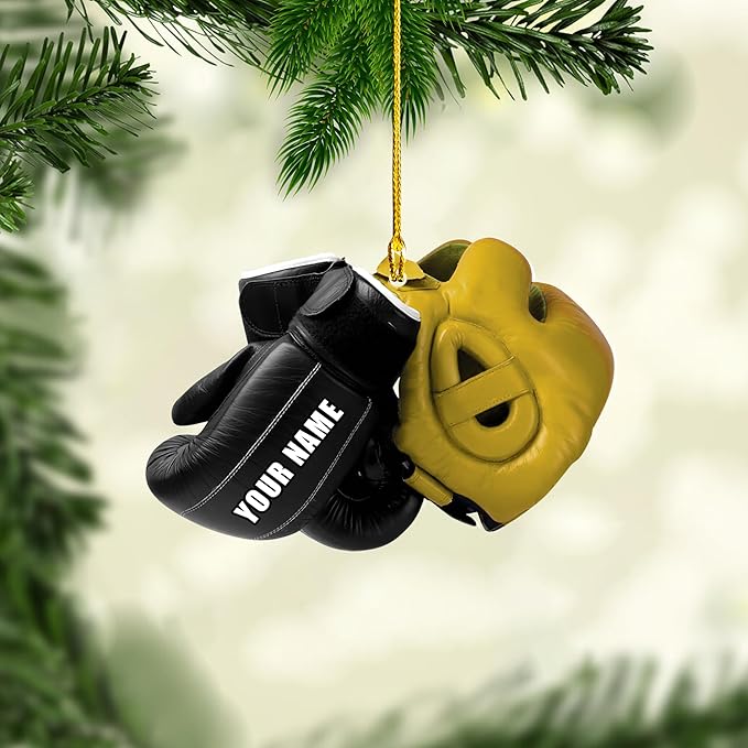 Personalized Boxing Gloves Christmas Ornament - Boxing Ornament Gift LL2
