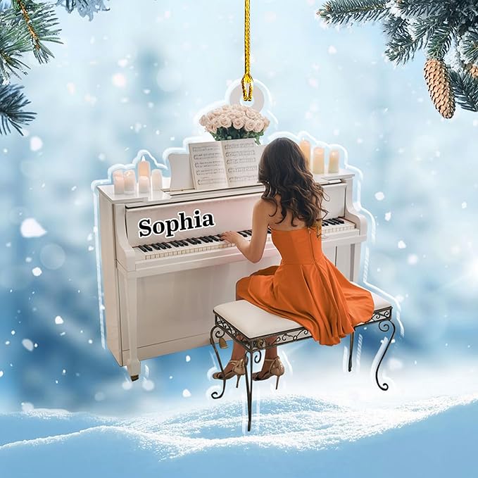 Custom Music Instrument Christmas Gift - Piano Ornament for Piano Lovers LL11