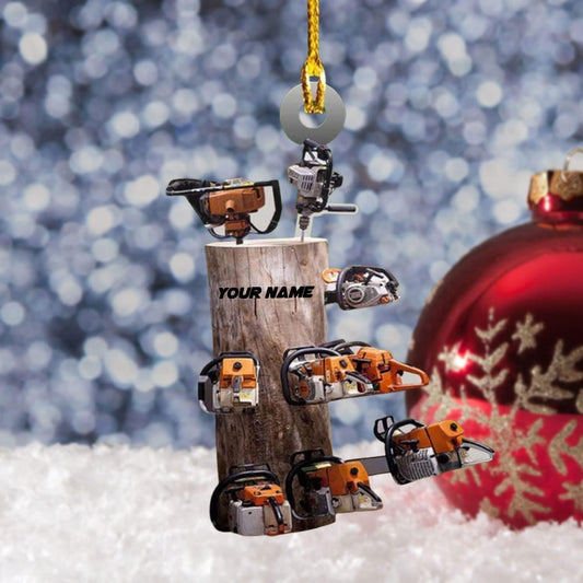 Personalized Chainsaw Ornaments - Carpenter Christmas Ornament Style 12
