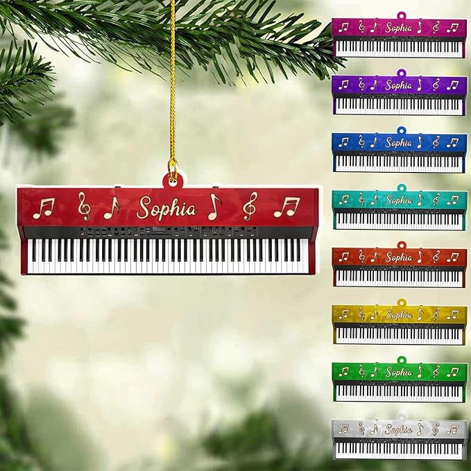 Customized Piano Ornament - Music Instrument Christmas Gift for Piano Lovers LL33