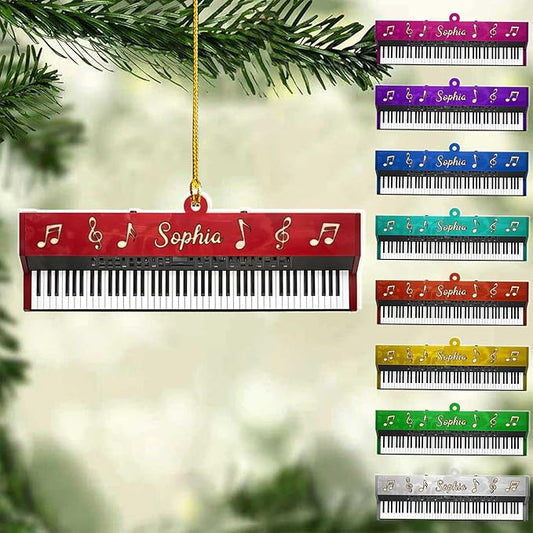 Customized Piano Ornament - Music Instrument Christmas Gift for Piano Lovers LL33