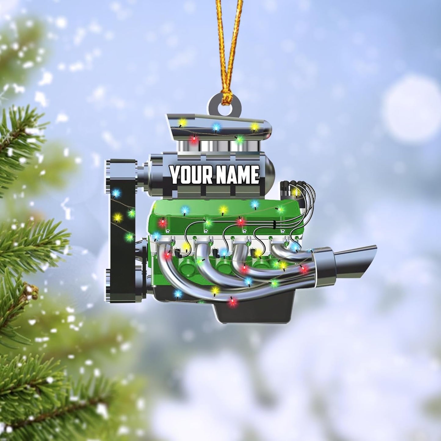 Personalized Racing Car Ornament – Custom Acrylic Drag Racing Christmas Decoration, Gift for Car Lovers and Drivers TR22