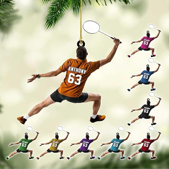 Pesonalized Christmas Gift for Badminton Players, Sports Lovers Badminton Ornament LL29