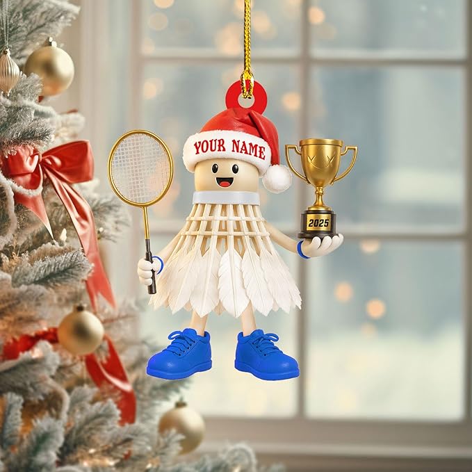 Pesonalized Christmas Gift for Badminton Players, Sports Lovers Badminton Ornament LL41