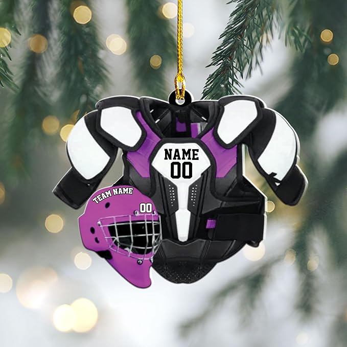 Personalized ice Hockey Ornament N38