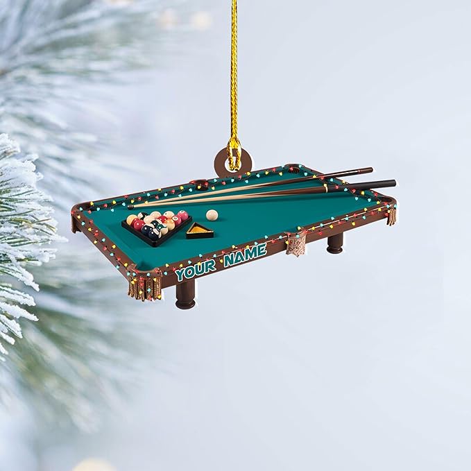 Personalized Billiards Ornament 2025, Billiards Christmas Ornaments N14