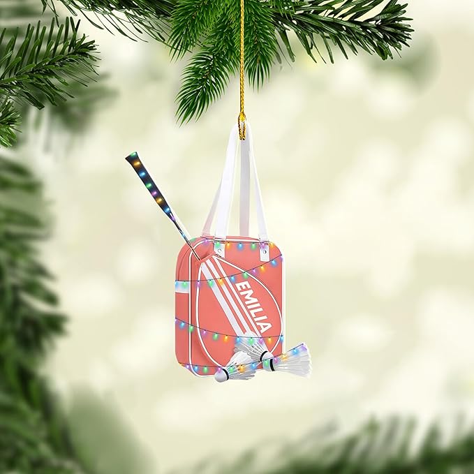 Pesonalized Christmas Gift for Badminton Players, Sports Lovers Badminton Ornament LL33