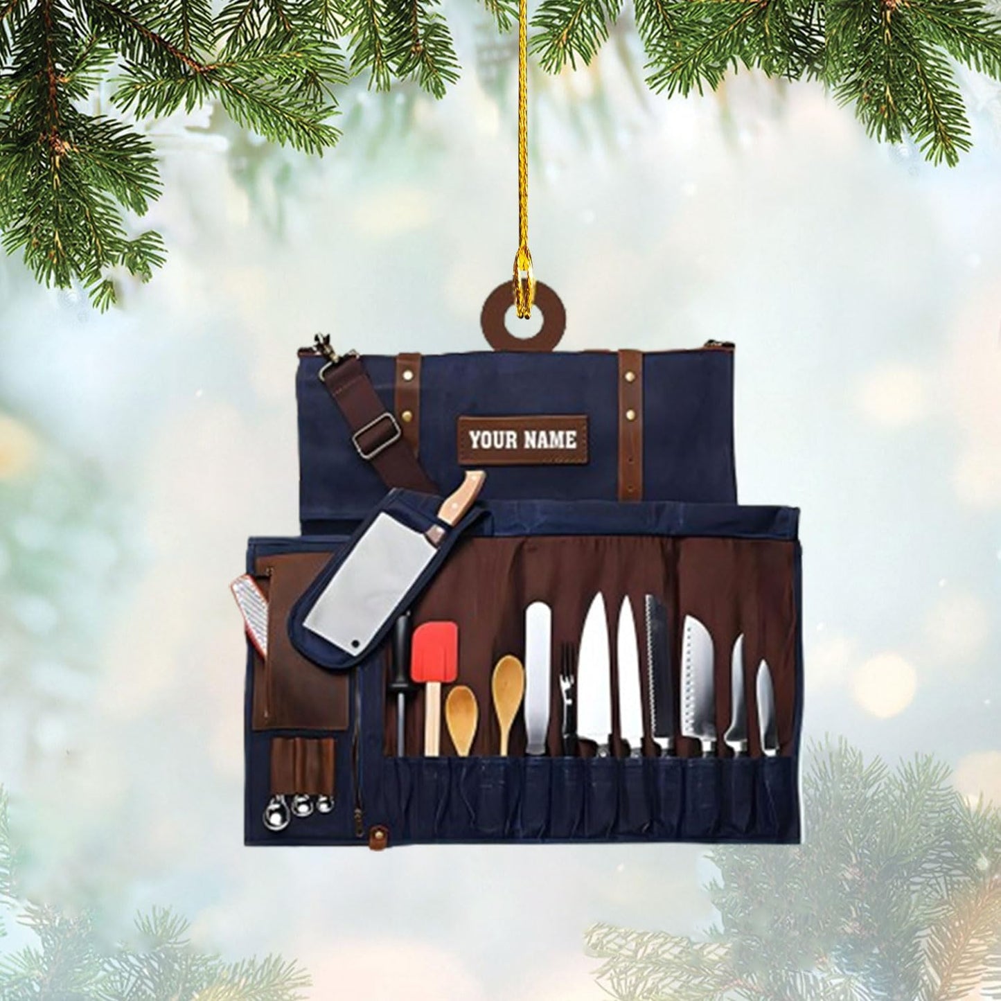 Personalized Christmas Ornament 2025 - Custom Chef Hat Kitchen Ornament for Christmas Tree Gifts N07