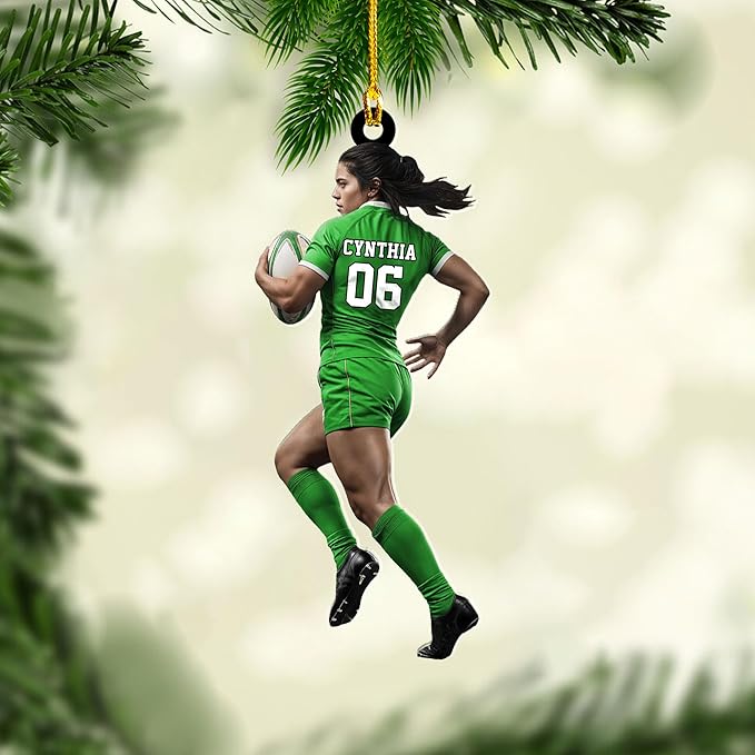 Personalized Rugby Player Christmas Gift for Sports Lovers - Rugby Ornament LL9