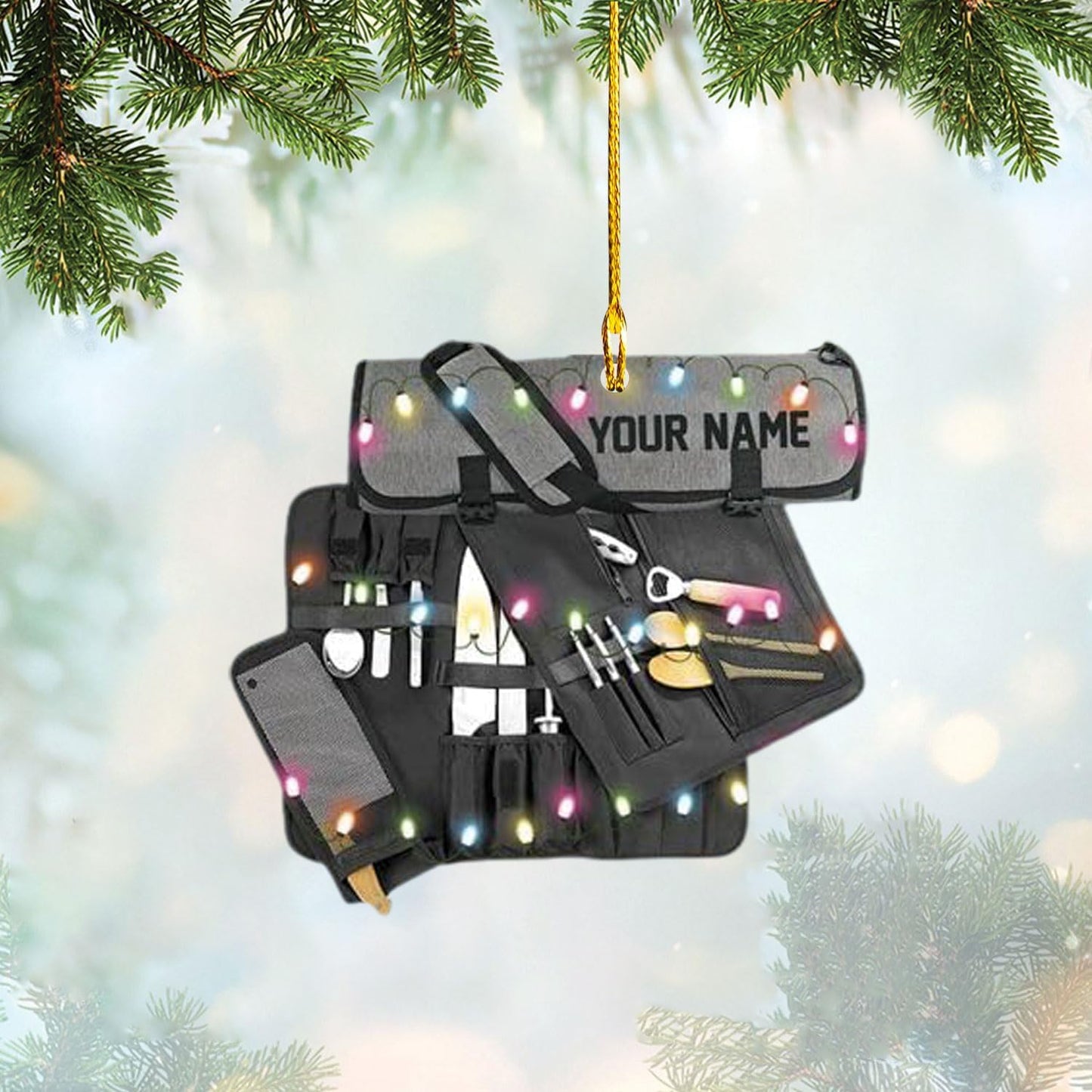 Personalized Christmas Ornament 2025 - Custom Chef Hat Kitchen Ornament for Christmas Tree Gifts N07