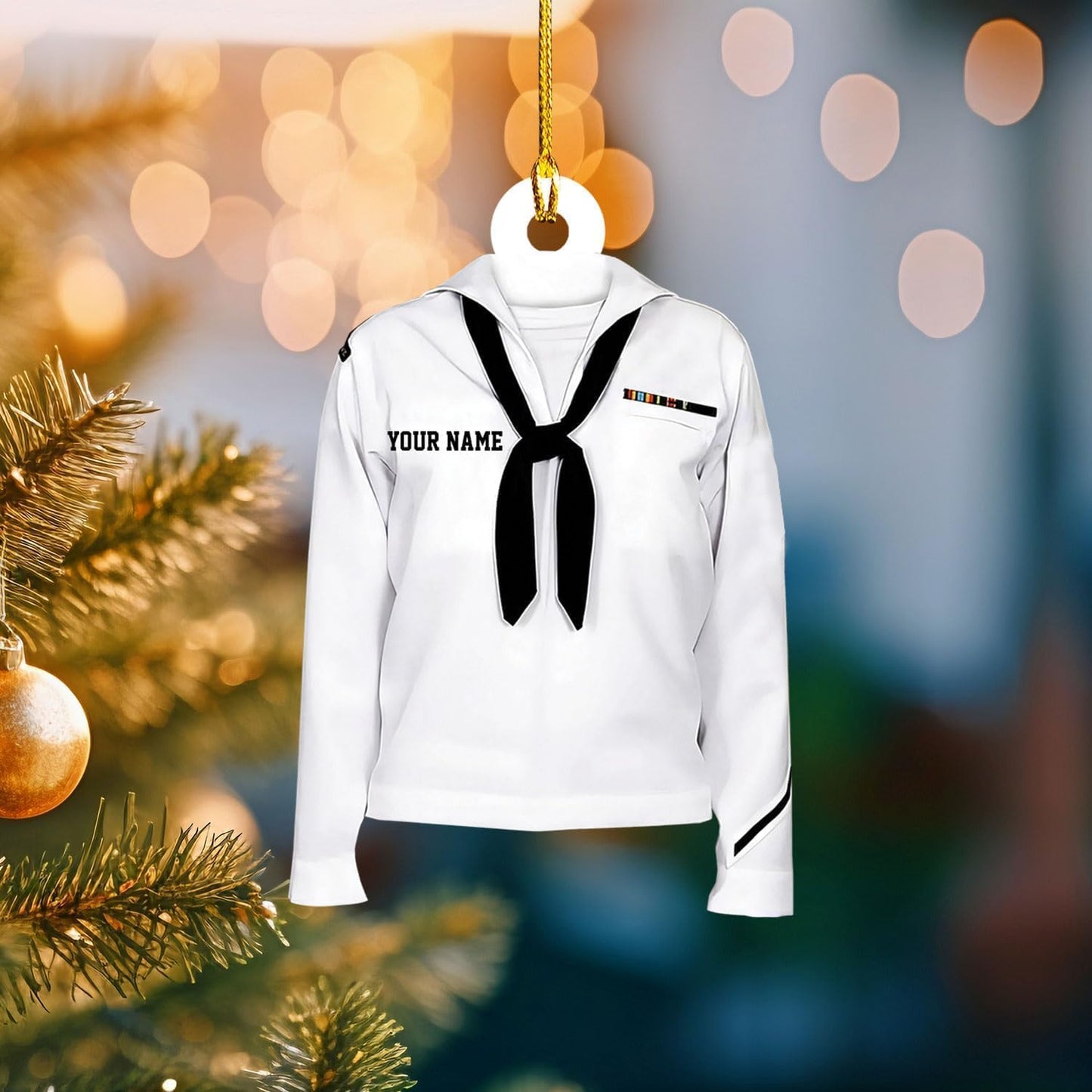 Custom Name Sailor Ornament – Personalized Captain Acrylic Sailing Ornament, Nautical Christmas Tree Decoration for Navy Lovers TS21