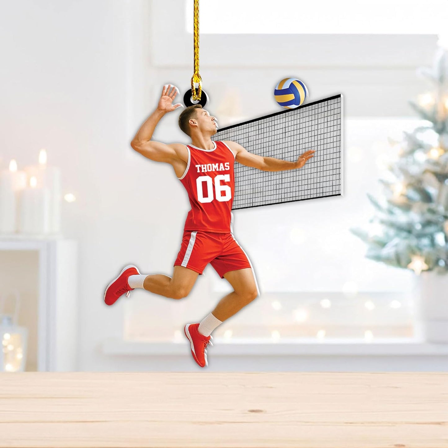 Custom Name Volleyball Christmas Ornament – Personalized Acrylic Ornament, Team Sports Holiday Decor, Volleyball Player Gift, Custom Xmas Keepsake TV13