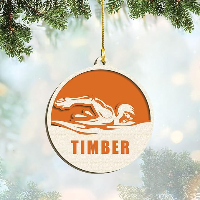 Personalized Swimming Ornament - Custom Swimmer Christmas Gift for Boys, Girls & Pool Lovers LL10