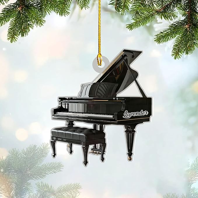 Customized Piano Ornament - Music Instrument Christmas Gift for Piano Lovers LL34