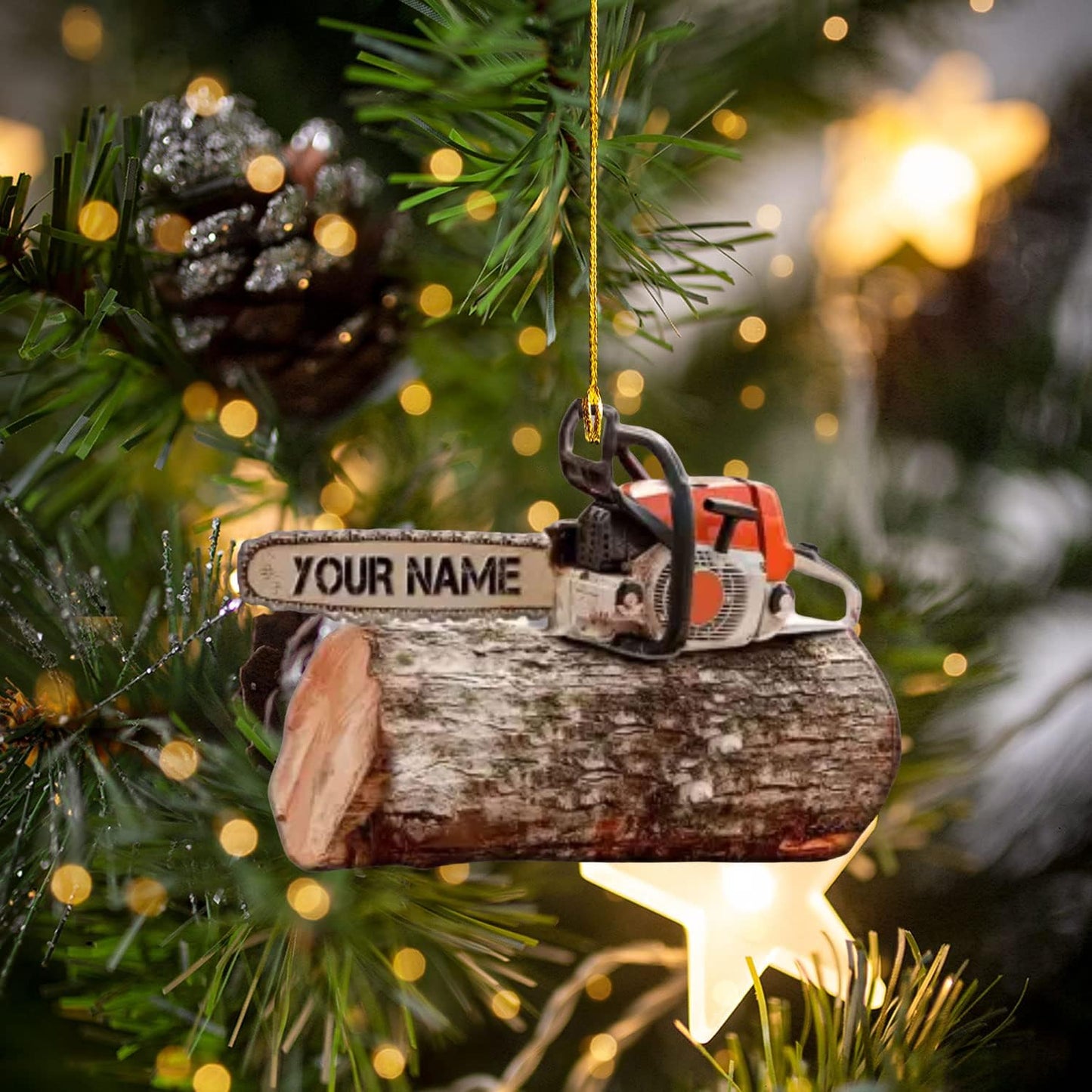 Personalized Carpenter Ornament – Woodworking Lumberjack Gift Ornament Style 3
