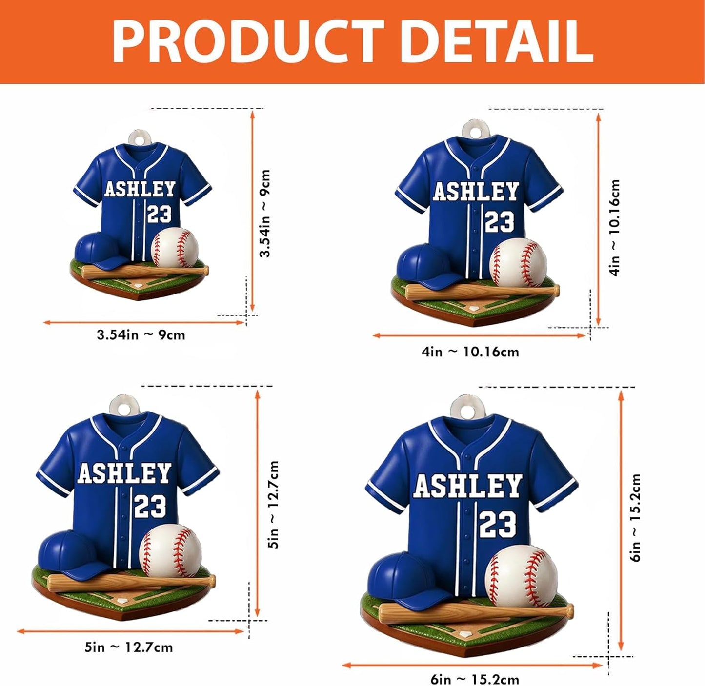 Personalized Baseball Christmas Ornament – Custom Name Acrylic Ornament, Sports Holiday Decoration, Baseball Player Gift TH22