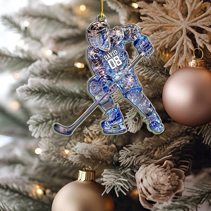 Personalized ice Hockey Ornament N22
