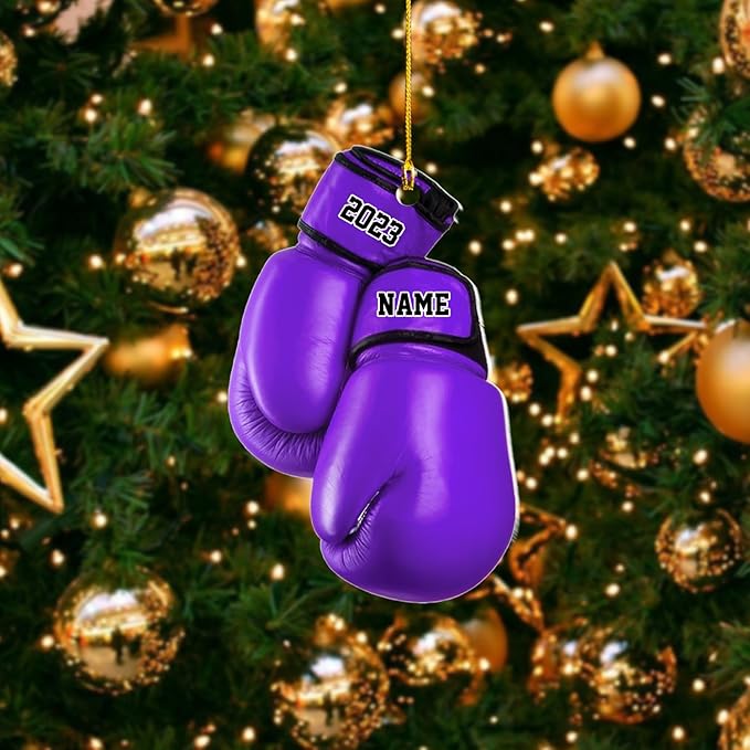 Personalized Boxing Gloves Christmas Ornament - Custom Name Boxing Ornament Gift LL38