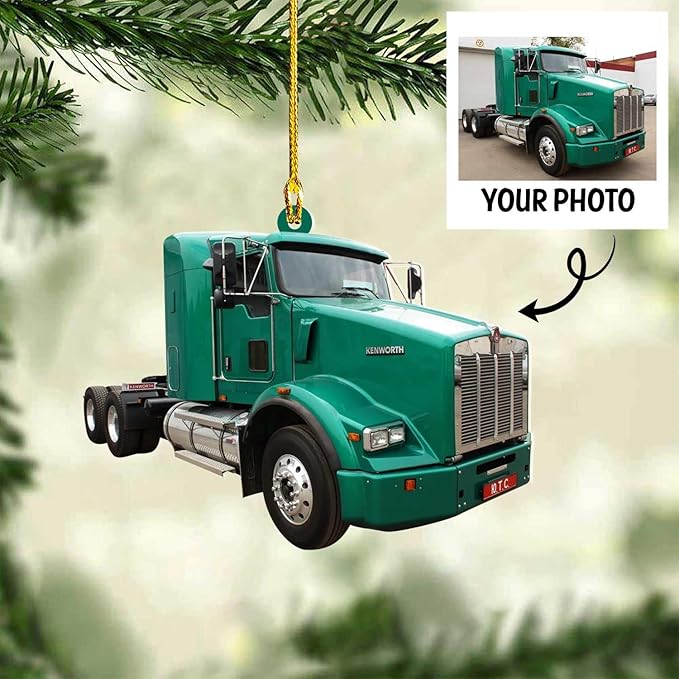 Customized Semi Truck Christmas Decor - Truck Driver Ornament Gift L15
