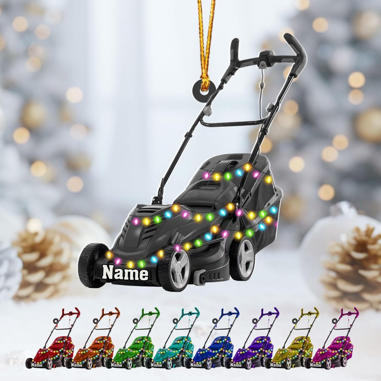 Personalized Lawn Mower Christmas Ornament | Custom Lawn Care Holiday Tree Decoration for Gardeners & Landscapers TG95