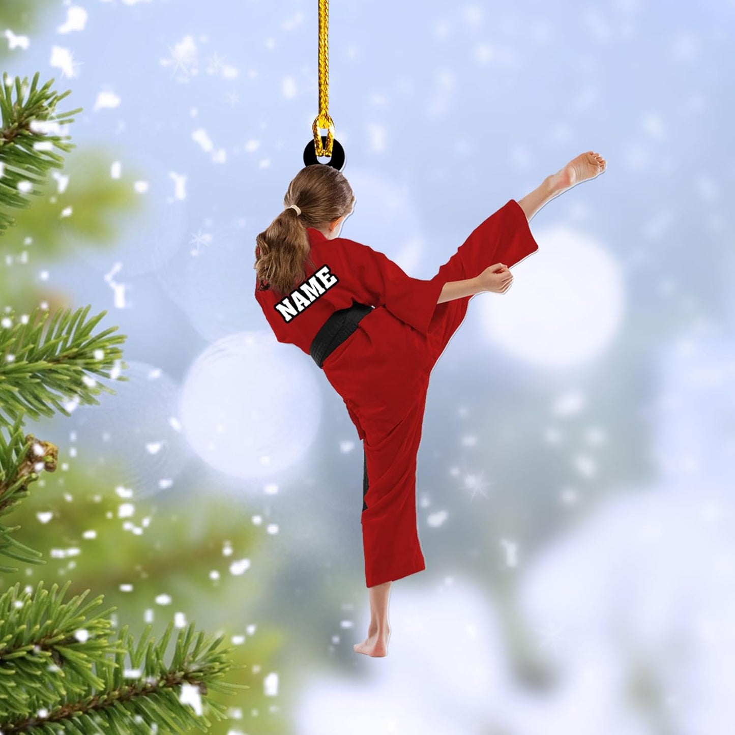 Custom Karate Christmas Ornament – Taekwondo & Jiu Jitsu Gift Krt3