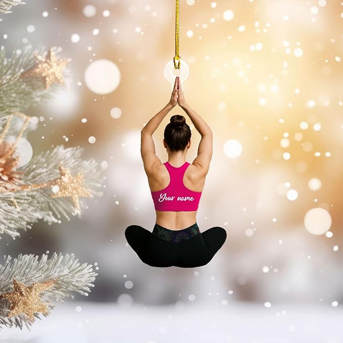 Personalized Yoga Lovers Ornament - Custom Yoga Christmas Decoration Gift LL4