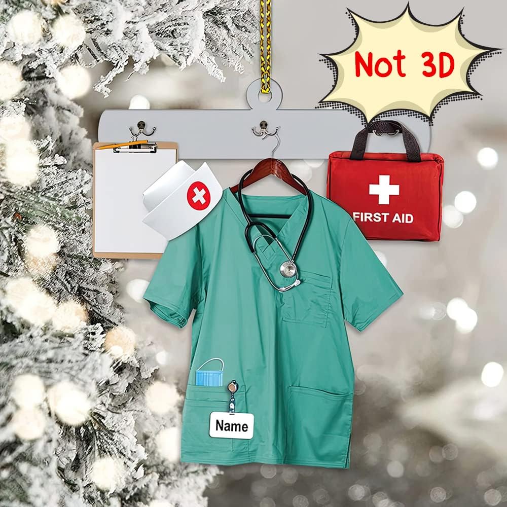 Custom Nurse Uniform Ornament - Nurse Christmas Ornament Design 07