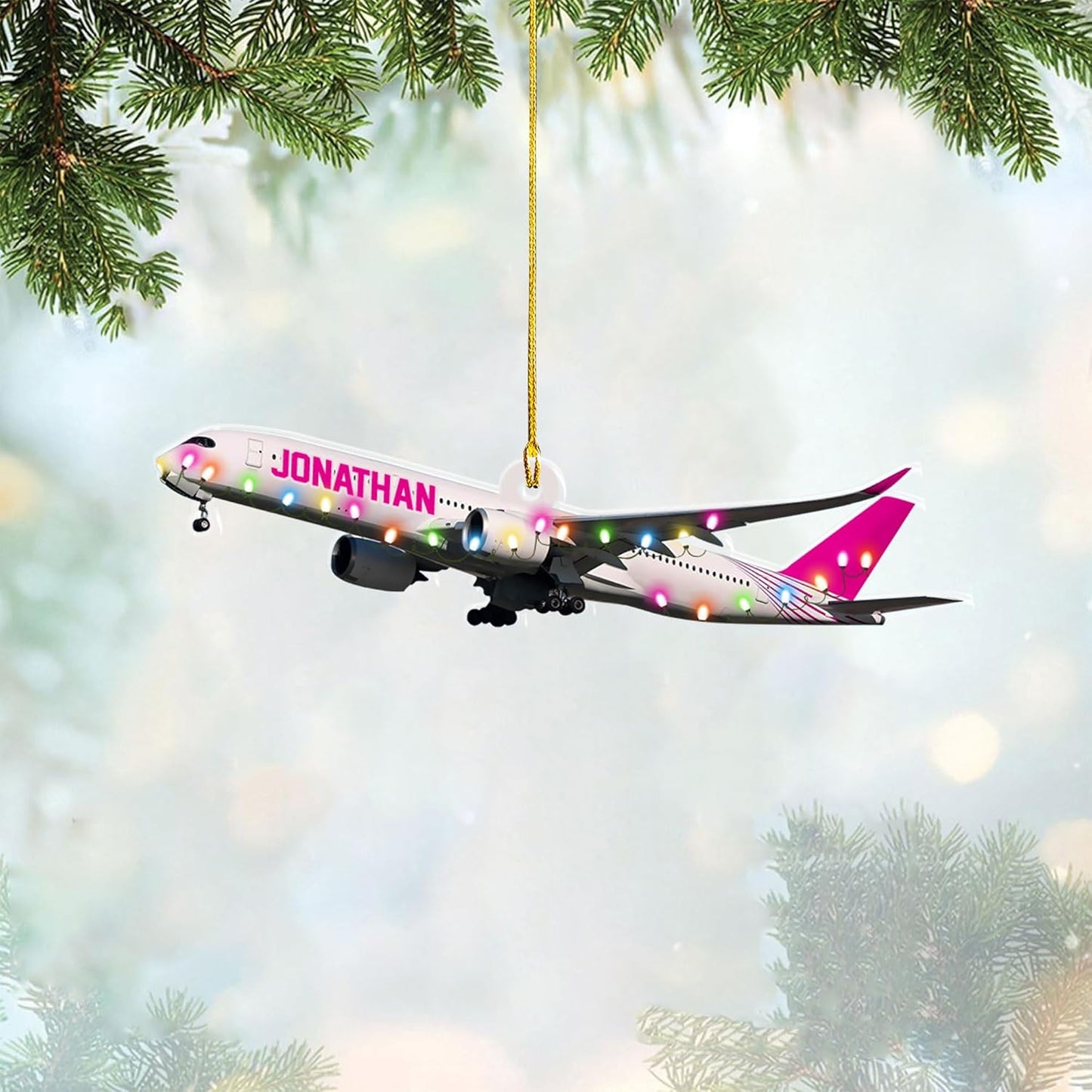 Personalized Airplane Pilot Christmas Ornament