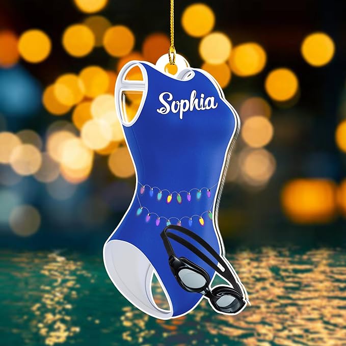 Personalized Swimming Ornament - Custom Swimmer Christmas Gift for Boys, Girls & Pool Lovers
