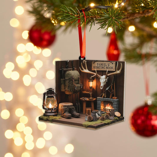 Personalized Hunting Ornament, Hunter Christmas Acrylic Ornament 2025 T07