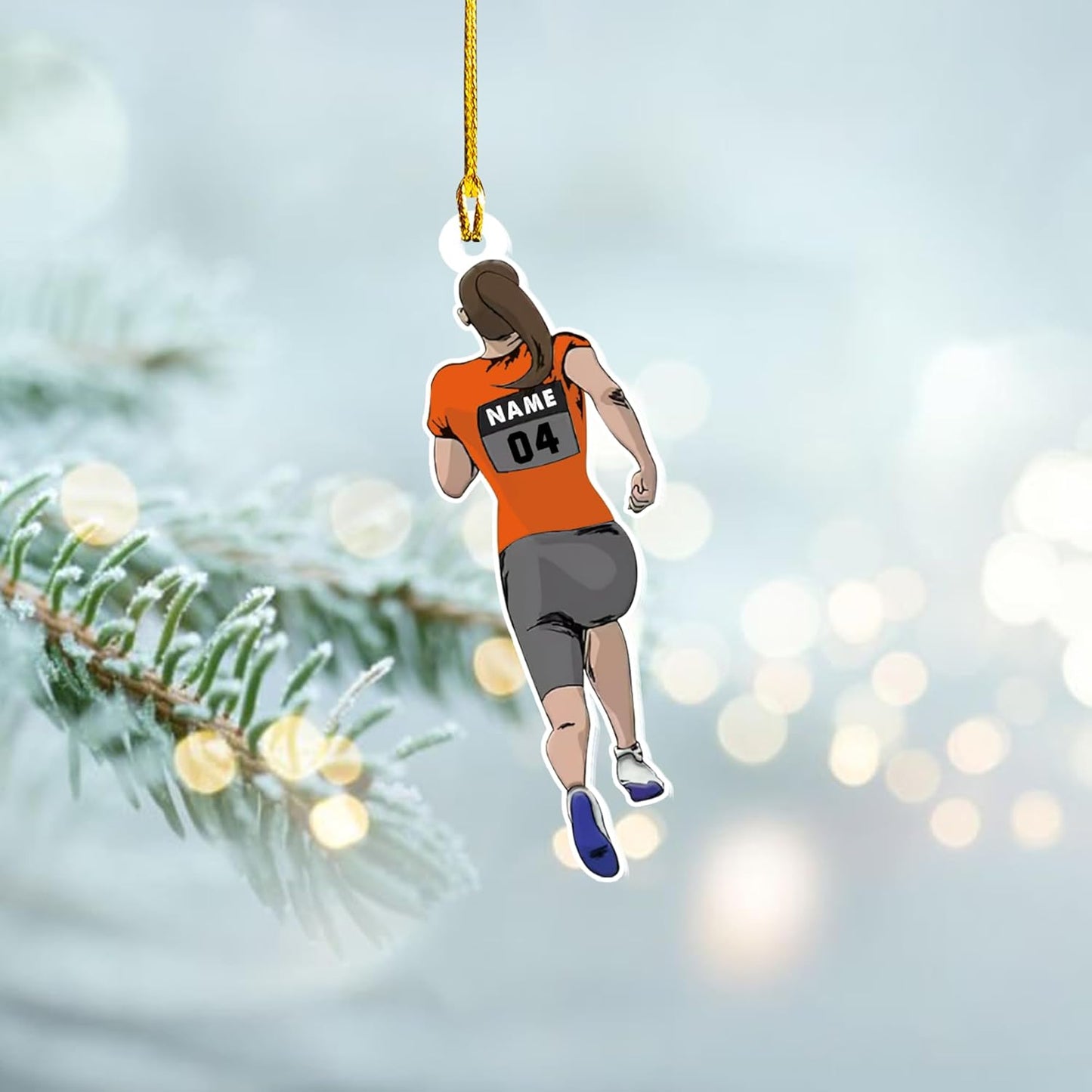 Personalized Marathon Ornament – Custom Name Acrylic Running Christmas Decoration, Runner Gift TM26