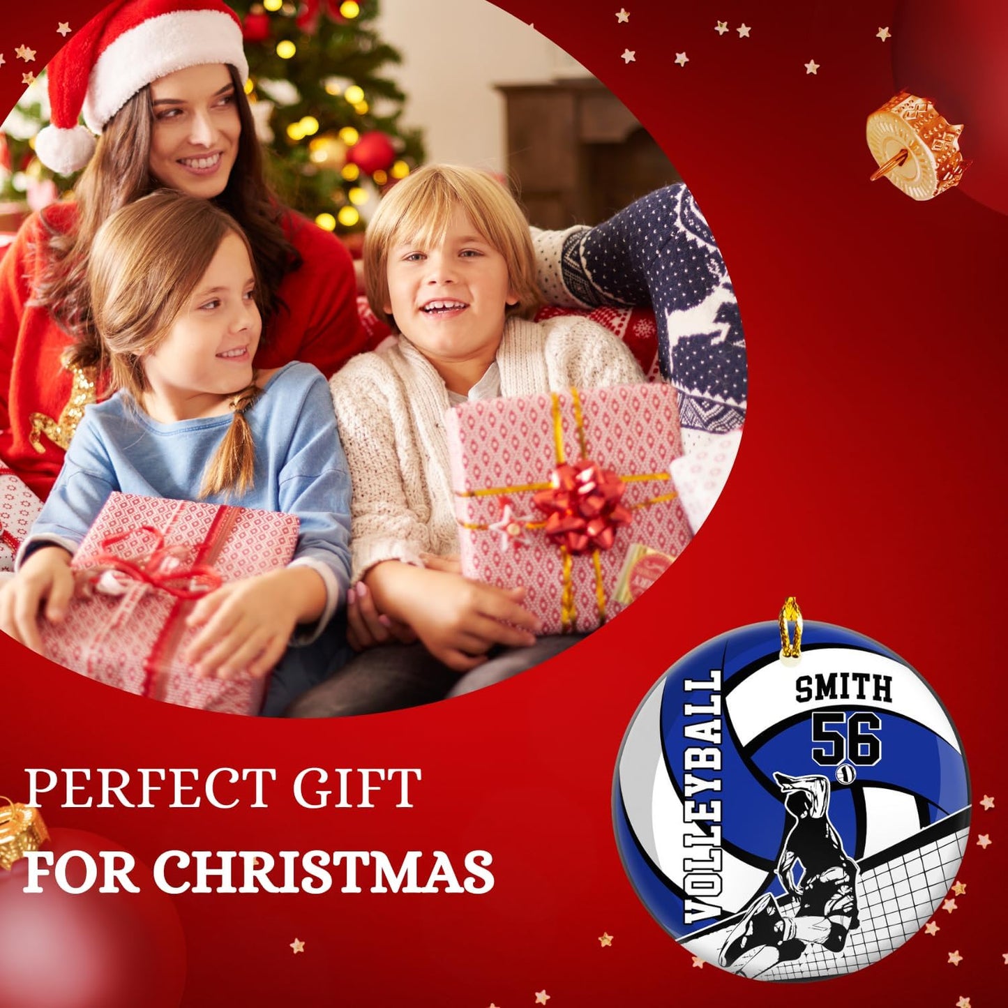 Personalized Volleyball Christmas Ornament – Custom Name Acrylic Ornament, Team Sports Holiday Decor, Volleyball Player Gift, Custom Xmas Keepsake TV8