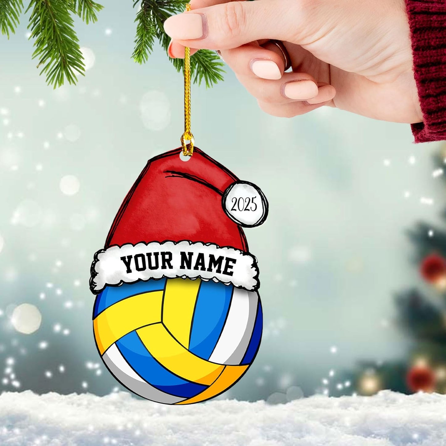 Personalized Volleyball Ornament, Custom Volleyball Player Gift Sports Ornament 2025 Gift for Sport Lover TV14