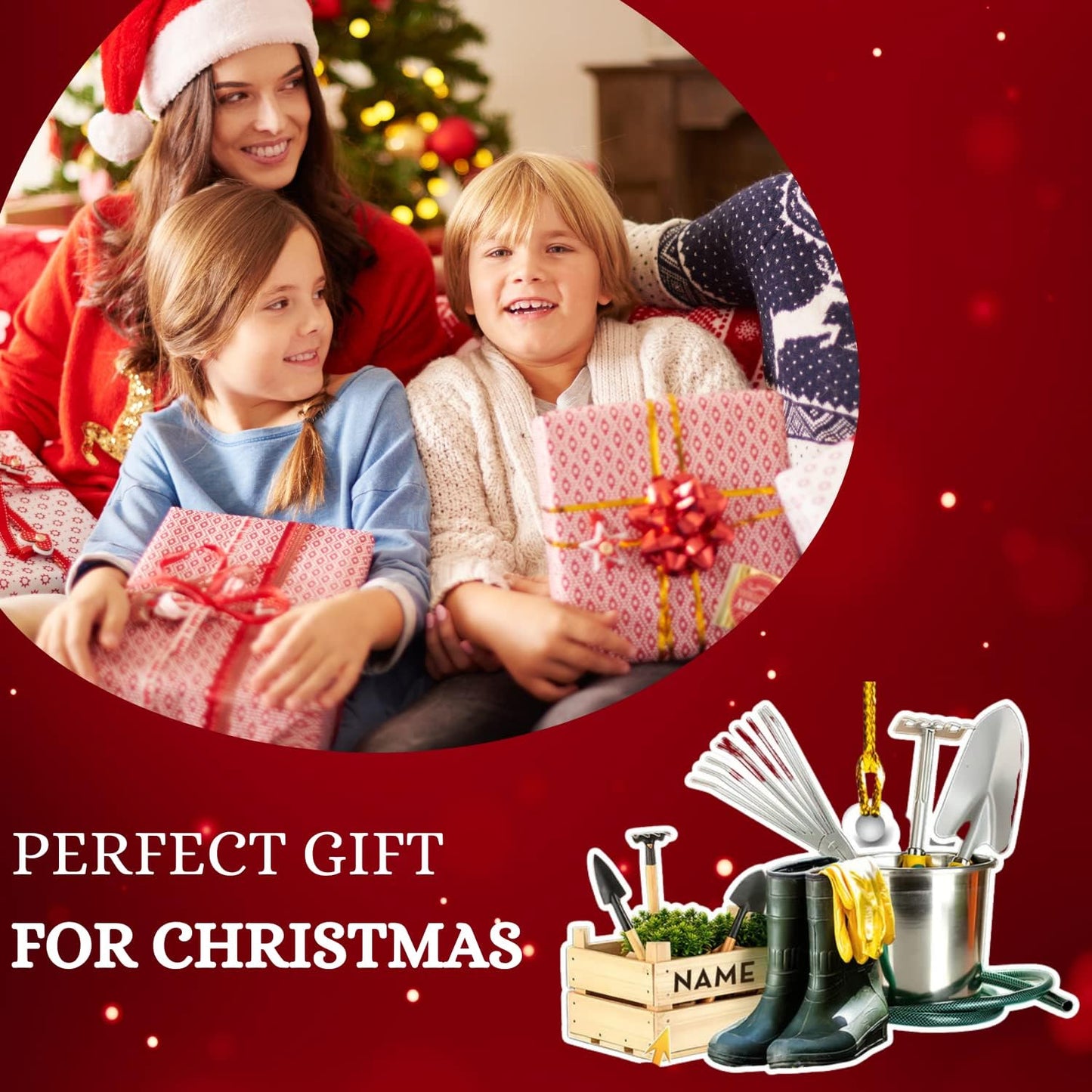 Custom Name Garden Equipment Ornament | Gardener Christmas Tree Decor Gift for Plant & Nature Lovers TG90