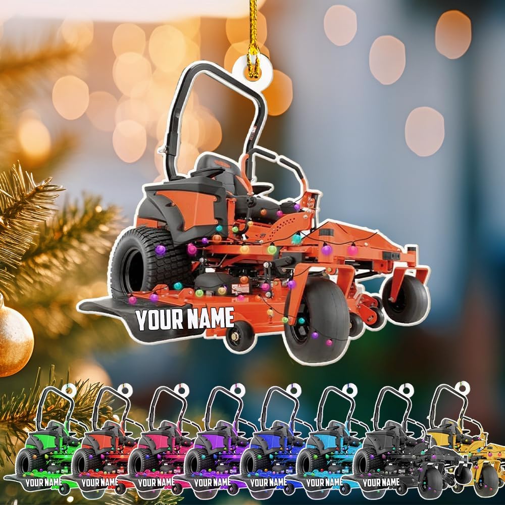 Personalized Lawn Mower Acrylic Ornament – Custom Christmas Gift for Gardeners TG54