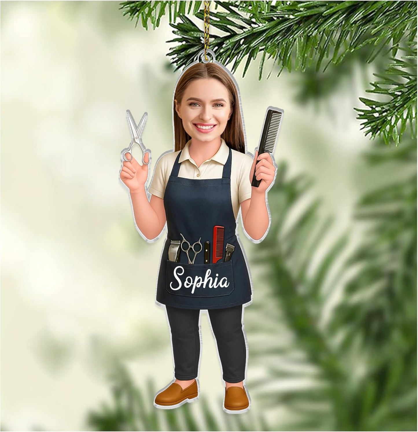 Personalized Hairdresser Name, Hair Stylist Ornament