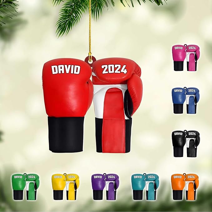 Personalized Boxing Gloves Christmas Ornament - Boxing Ornament Gift LL8
