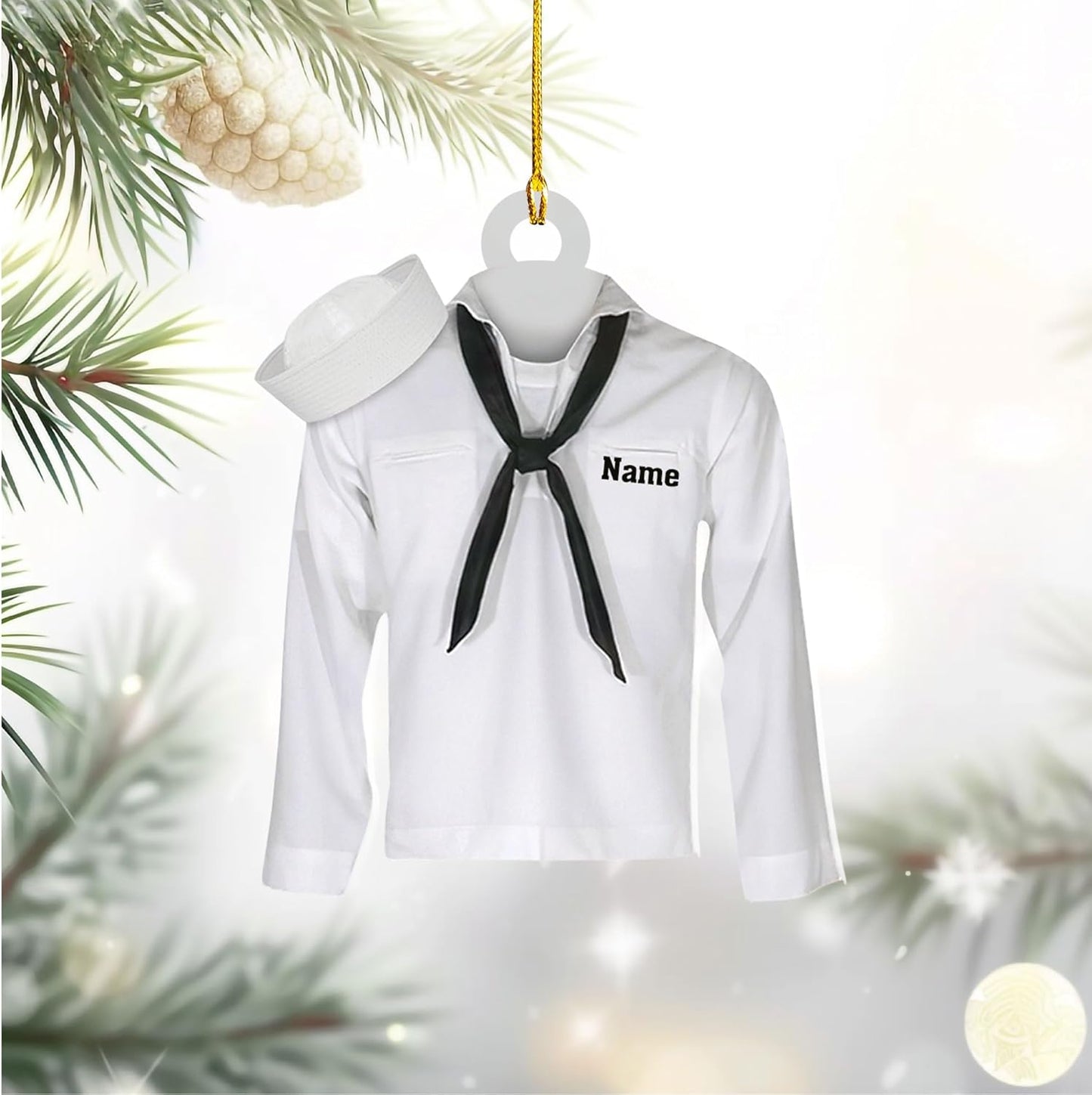 Custom Name Sailor Ornament – Personalized Captain Acrylic Sailing Ornament, Nautical Christmas Tree Decoration for Navy Lovers TS37