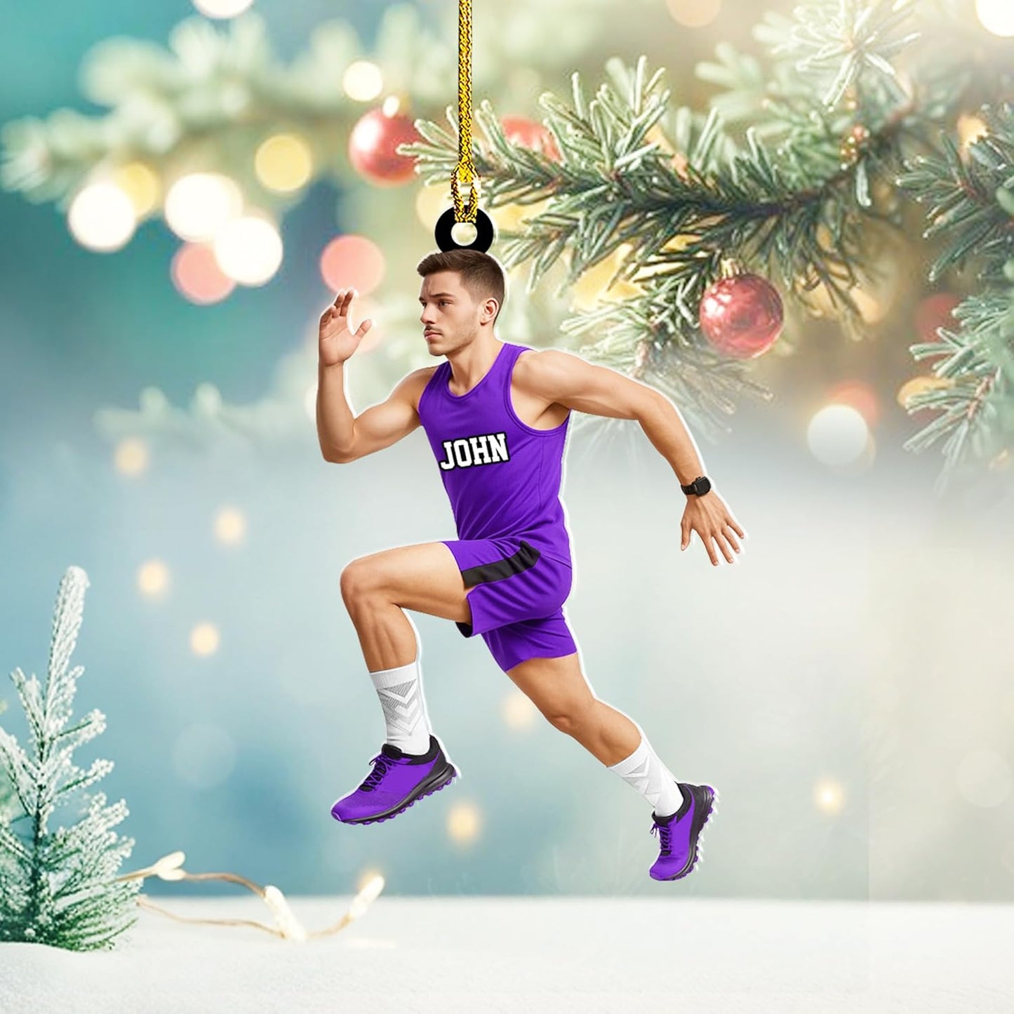 Personalized Marathon Ornament – Custom Name Acrylic Running Christmas Decoration, Runner Gift TM16