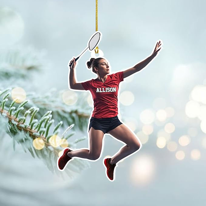 Pesonalized Christmas Gift for Badminton Players, Sports Lovers Badminton Ornament LL49