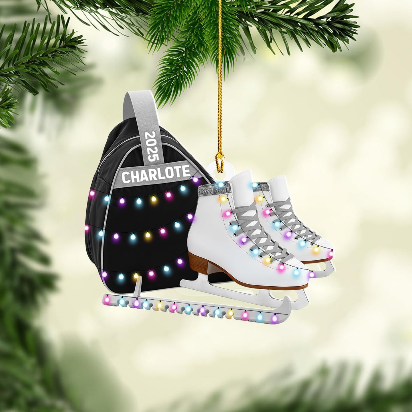 Personalized Ice Skating Christmas Ornament N10