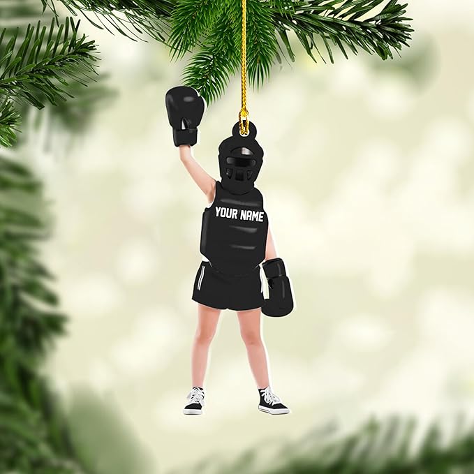 Personalized Boxing Gloves Christmas Ornament - Boxing Ornament Gift LL7