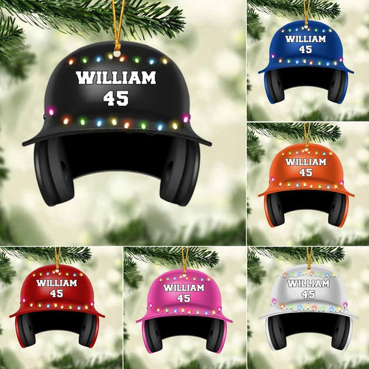 Personalized Baseball Christmas Ornament – Custom Name Acrylic Ornament, Sports Holiday TH39