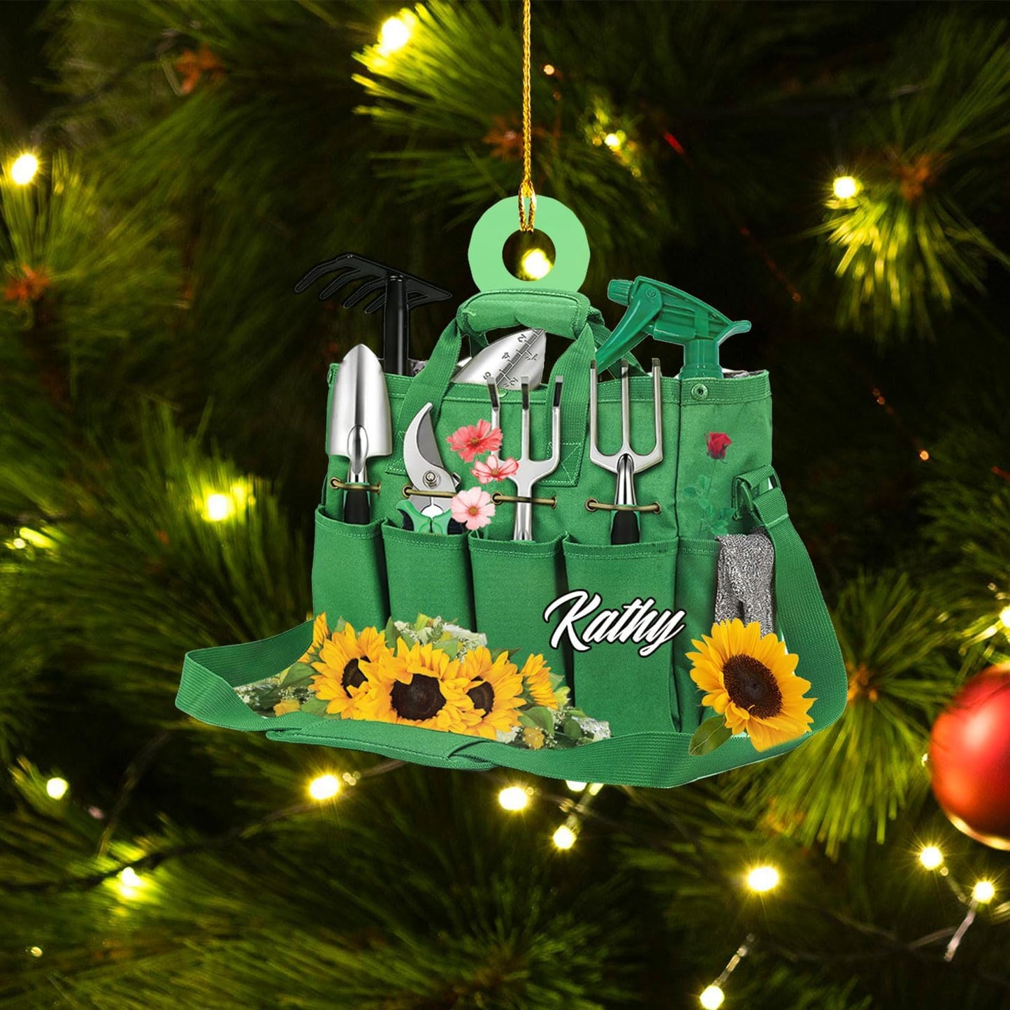 Custom Name Garden Equipment Ornament | Gardener Christmas Tree Decor Gift for Plant & Nature Lovers TG89