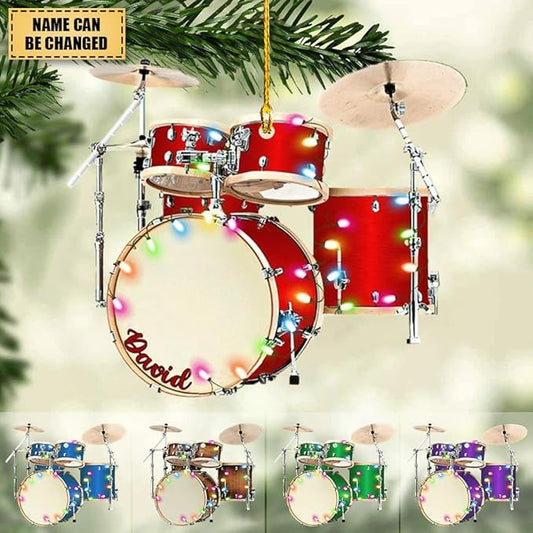 Custom Drum Set Ornament - Acrylic Christmas Gift for Drummers & Music Lovers LL10