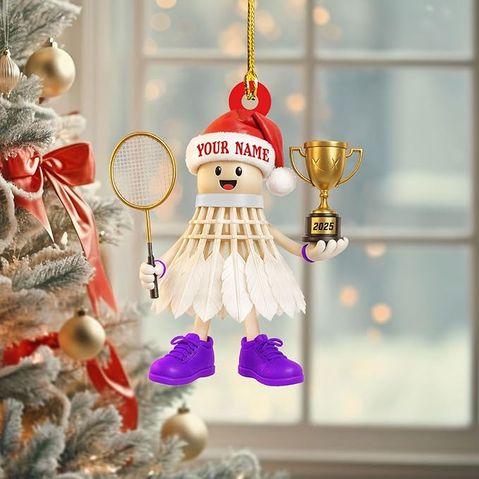Pesonalized Christmas Gift for Badminton Players, Sports Lovers Badminton Ornament LL41