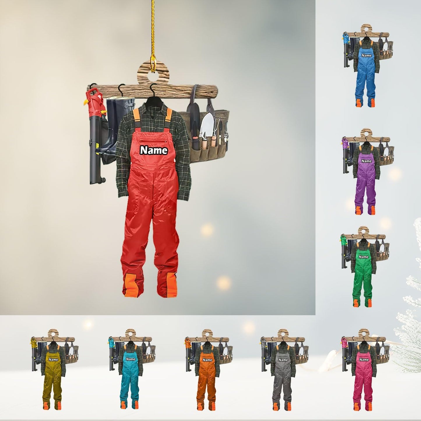 Custom Name Garden Equipment Ornament | Gardener Christmas Tree Decor Gift for Plant & Nature Lovers TG87