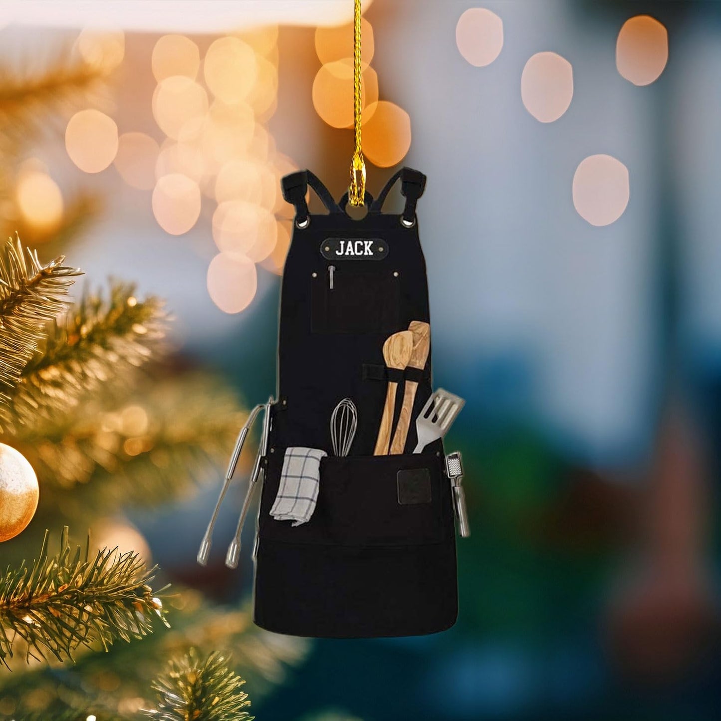 Personalized Chef's Custom Hat Ornament for Christmas Tree, Cooking & Baking Kitchen Ornament  N04