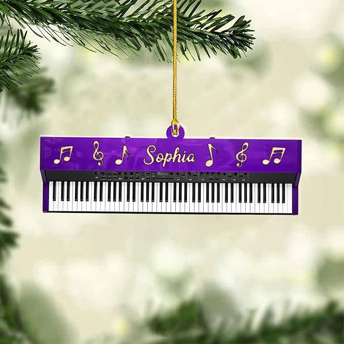 Customized Piano Ornament - Music Instrument Christmas Gift for Piano Lovers LL33