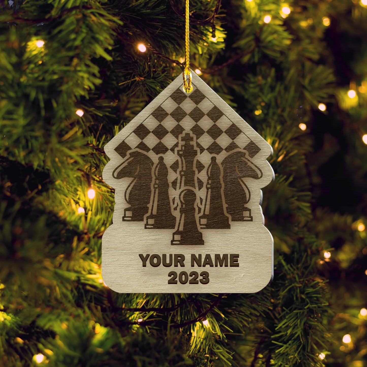 Personalized Name Chess Ornament Gift for Men Women Chess Team Player N07